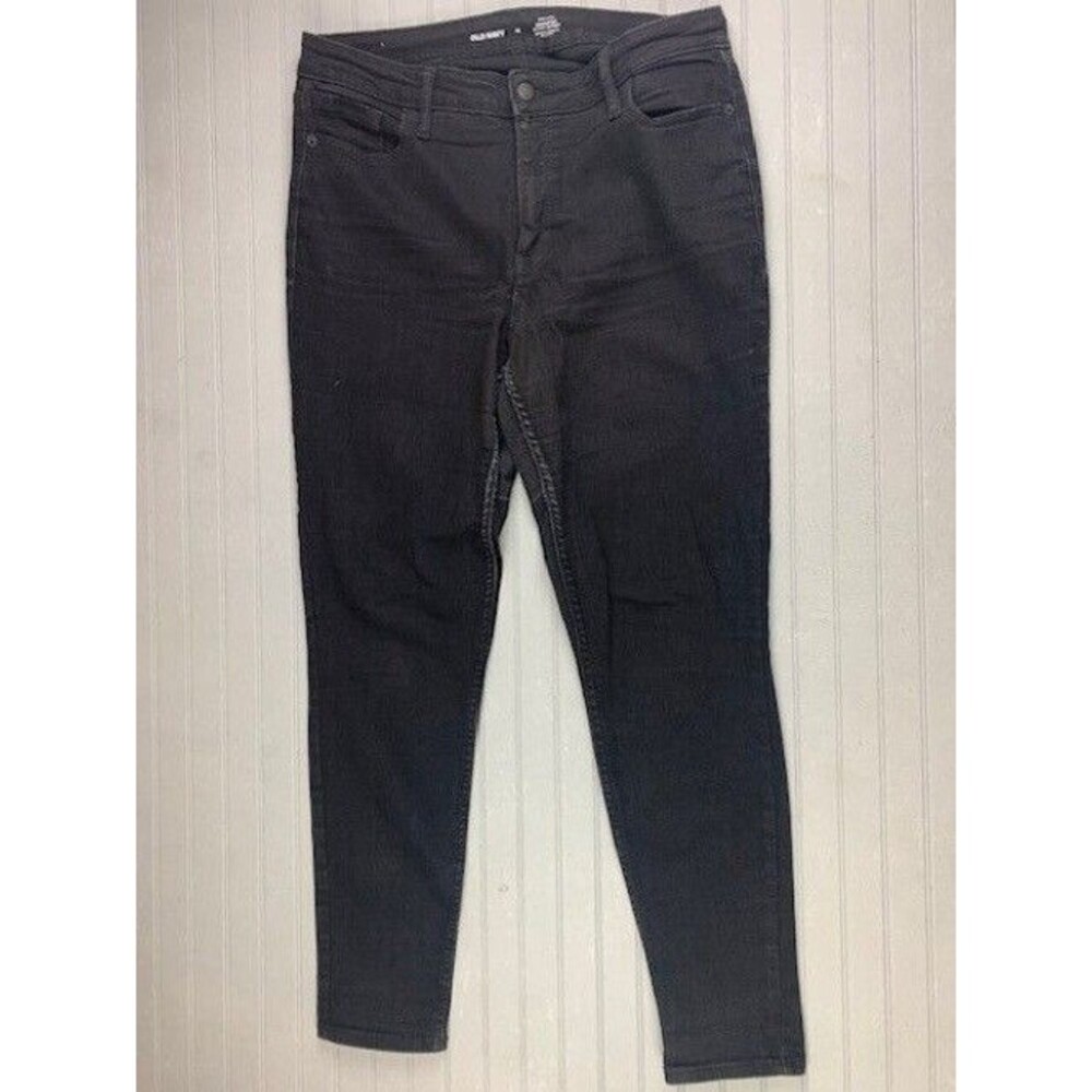 Old Navy Size 14 Womens Jeans High Rise Roadster Super Skinny High Rise Black